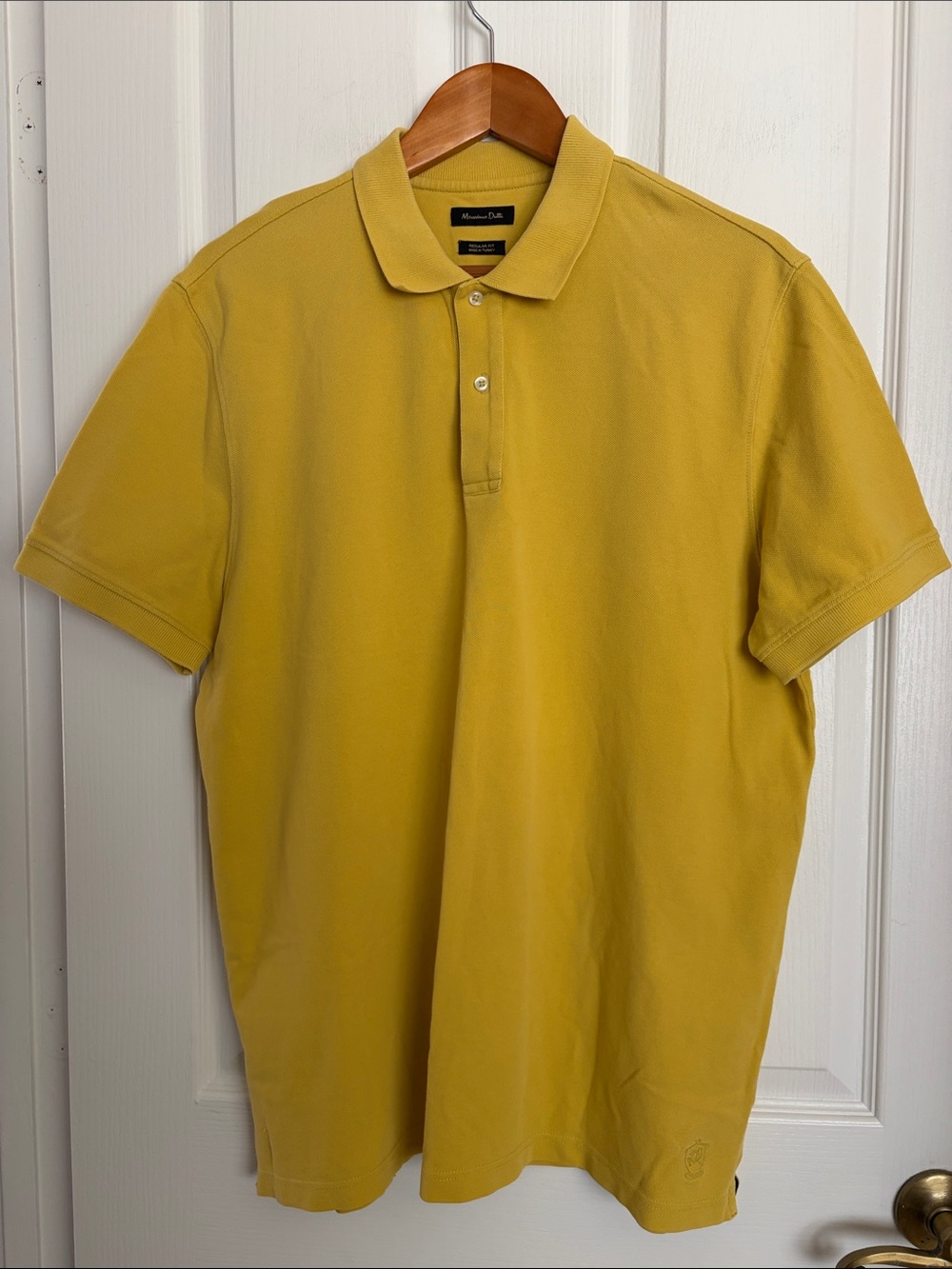 Massimo Dutti Mustard Short-Sleeve Polo
